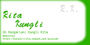 rita kungli business card